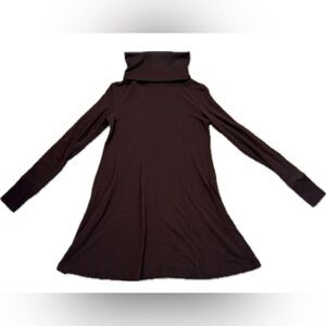 CAbi Brown Turtleneck Long Sleeve Dress